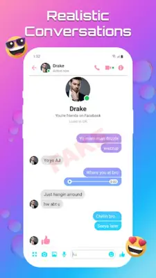 Fake chat Messenger Prank chat android App screenshot 6